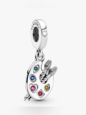 Artist's Palette Dangle Charm- Sterling silver